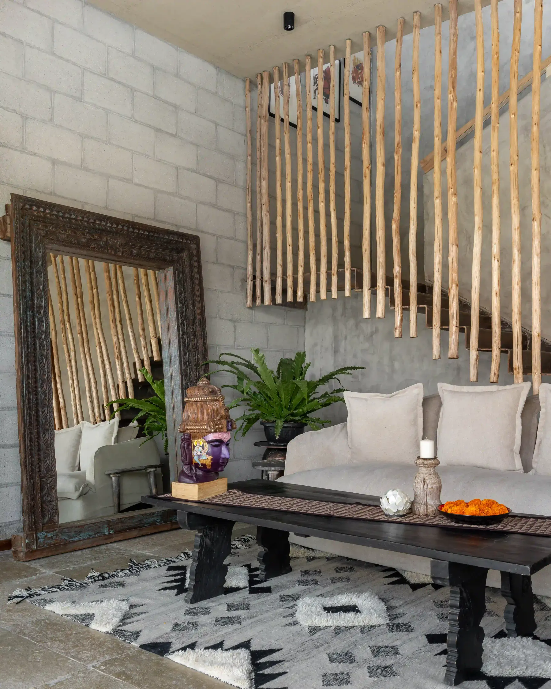 A quiet lounge corner at Villa Maaya